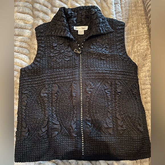 General Apparel Satin and Rhinestone Black vest - Picture 1 of 3
